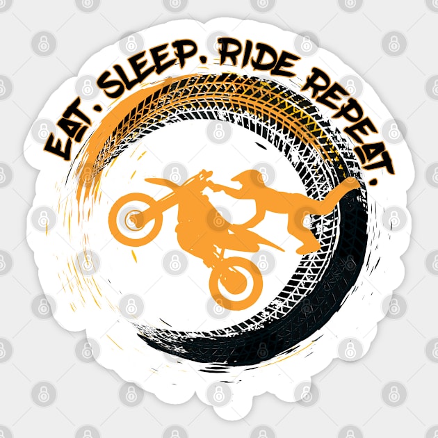 Eat Sleep Ride Repeat Dirt Bike Motocross Sticker by FamilyCurios